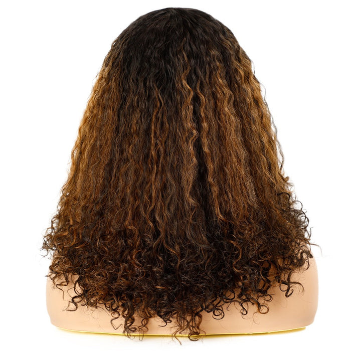 Synthetic Curly Classic Full Quality Machine Made Human Hair Wig