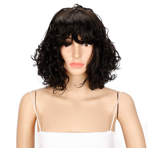 Popular Curly Full Quality Machine Made Human Hair Wig