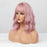 Short Curly Light Pink Heat Resistant Fiber Human Hair Wig