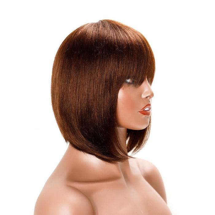 Machine Made  Natural Cheap Colored Short Bob Human  Hair Wigs