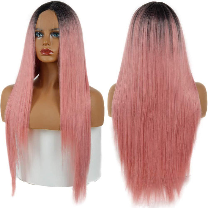 Women' s Pink Straight Hot Mini Lace Front Wig