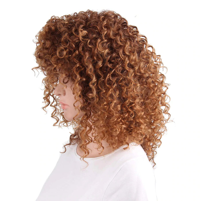 Synthetic Curly Brown Wig for Women