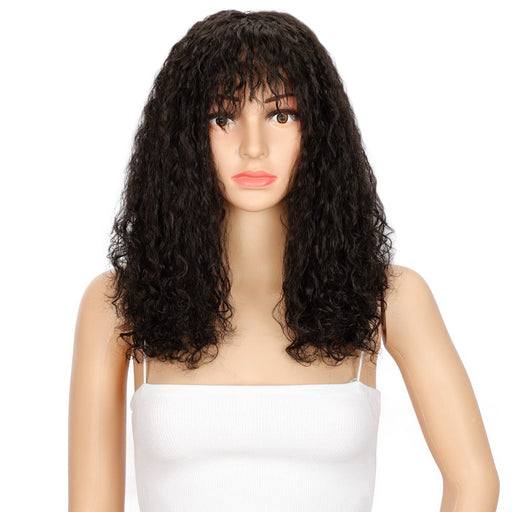 Synthetic Curly Classic Full Quality Machine Made Human Hair Wig