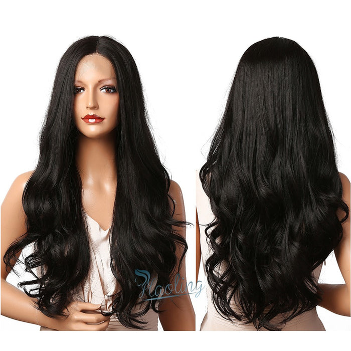 Long Wavy Lace Front Synthetic Human Hir Wigs