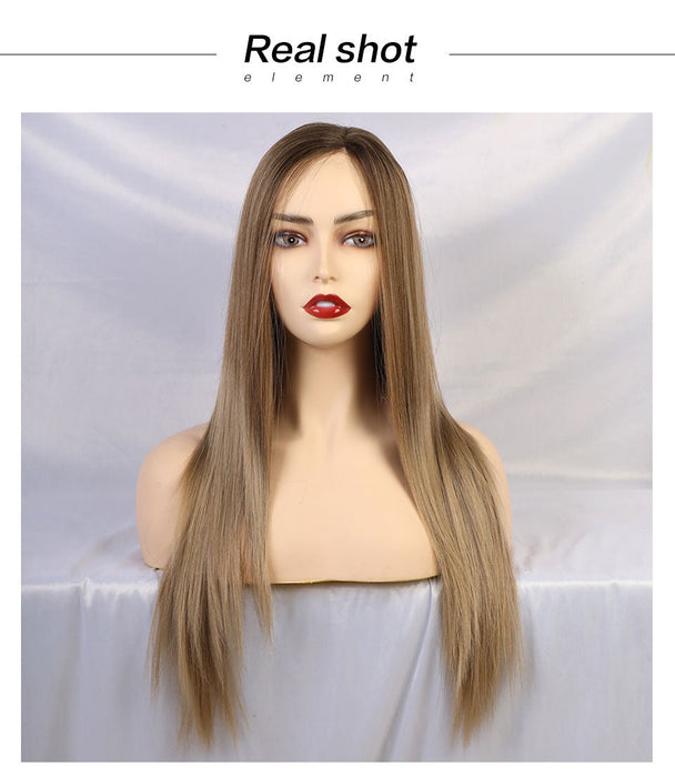 Straight Synthetic Swiss Lace Front Human Hair Wig