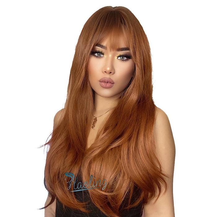 Synthetic Human Hair Wigs With Bangs