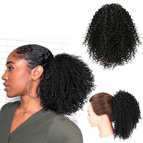 Short Afro Curly Ponytail Hair Piece