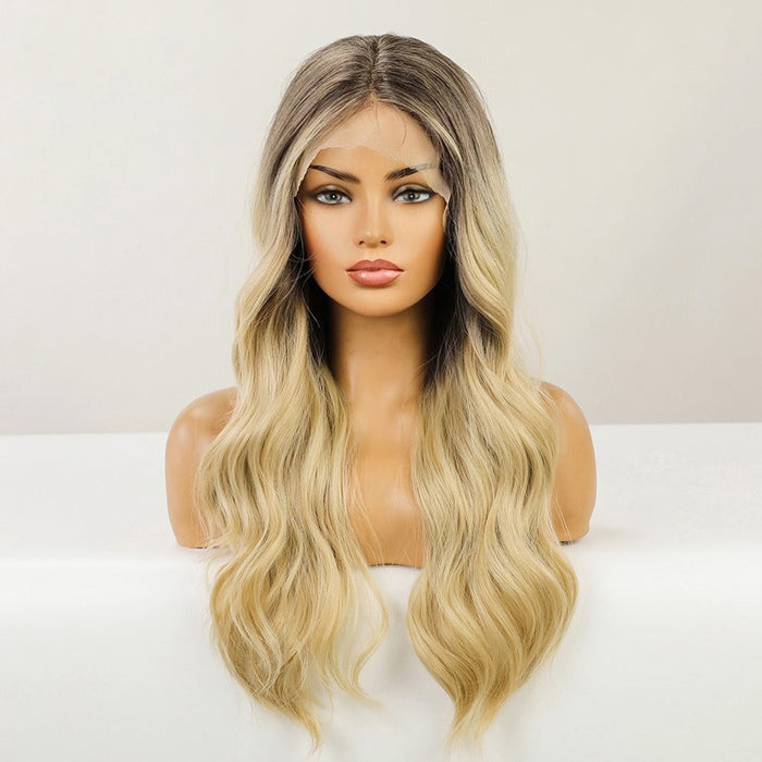 Long Curly Lace Front Synthetic Heat Resistant Fibre Human Hair Wig