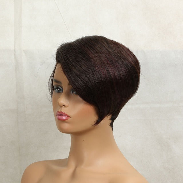 Lace Wig Short Cut Bob Front Lace Wig with Bangs Straight 10”