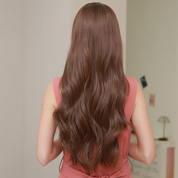 Long Wavy Heat Resistant Fibre Synthetic Lace  Human Hair Wig