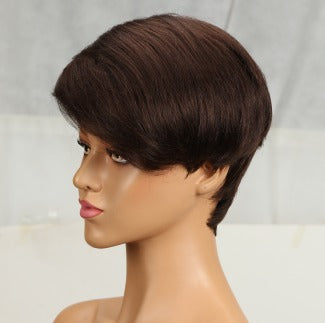 Short Straight Machine Made No Smell Human Hair Wig