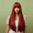 Long Silky Straight Synthetic Human Hir Wigs with Full Bangs