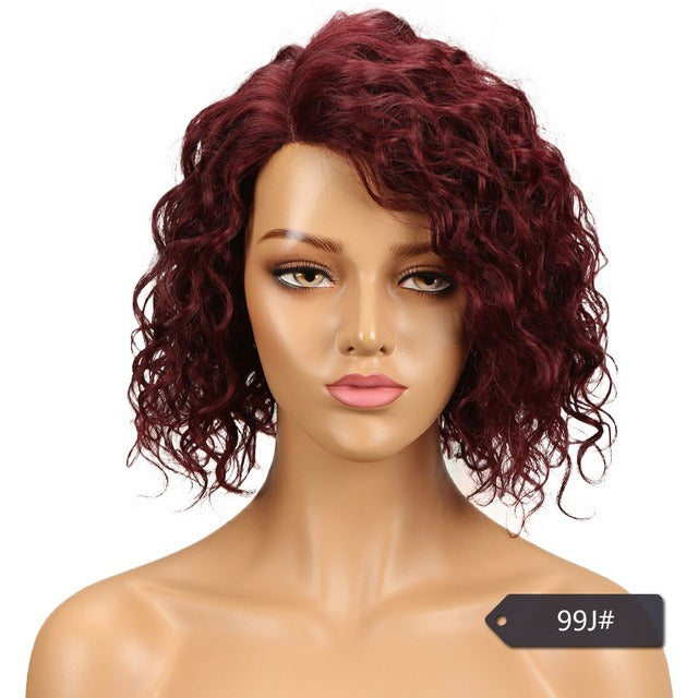 Top Quality Curly L Part Lace Human Hair Wigs