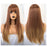 Long Silky Straight Synthetic Human Hir Wigs with Full Bangs