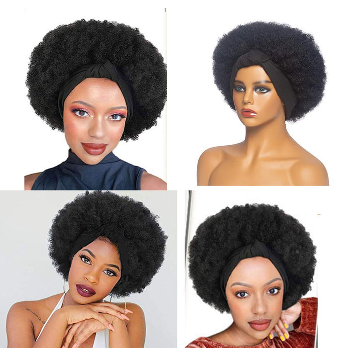 Hot Sexy Kinky Curly Boom Wig with Black Headband