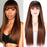 Long Straight Wig with Bangs