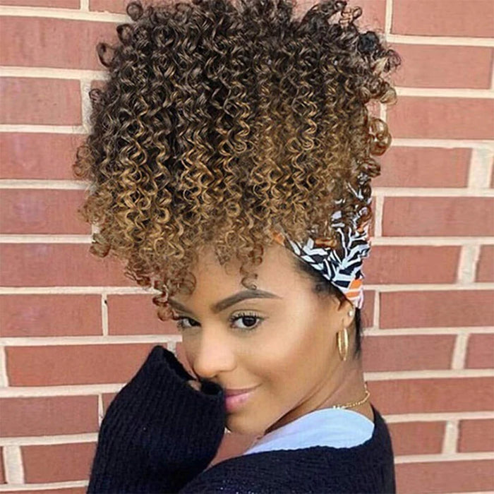 Short Afro Curly Ponytail Hair Piece