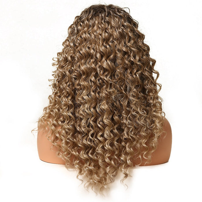 Long Curly Lace Front Water Wave Synthetic Human Hair Wig