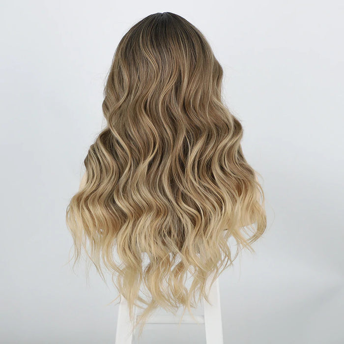 Ins Hot Long Curly Mini Lace Front Mixed Blonde Wigs