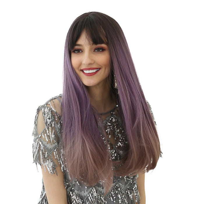 Synthetic Human Hair Wigs With Bangs