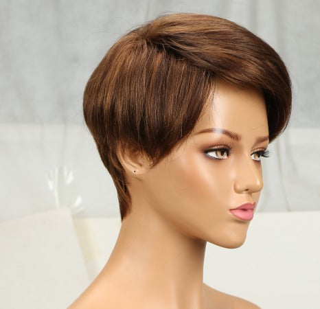 Cuticle Aligned Straight Short Loose Curl/Wave Human Hair Wig