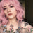 Ins Hot Pink Wavy Bob Wig with Bangs