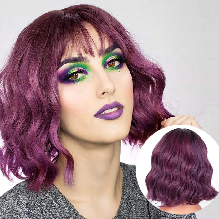 Halloween Natural Wave Burgundy Wig