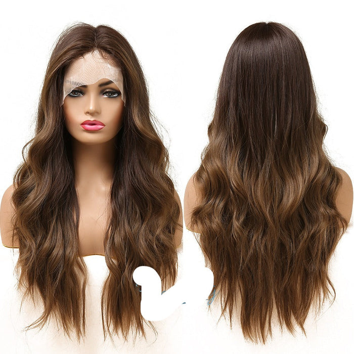 Long Synthetic Front Transparent Lace  Human Hair Wigs