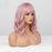 Short Curly Light Pink Heat Resistant Fiber Human Hair Wig