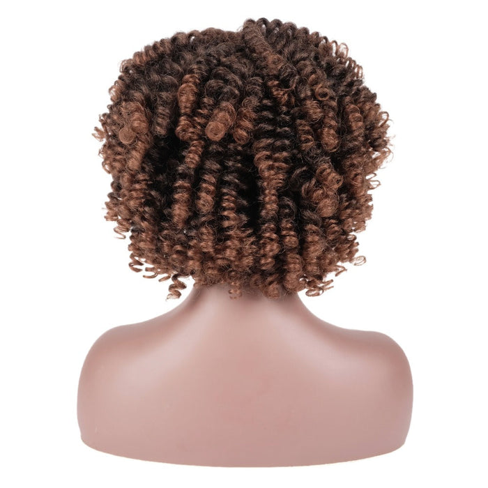 Synthetic Short Curly Without Lace Human Hair Wig