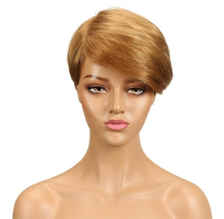 Short Bob Double Drawn Super Curly Real Pixie Cut  Human Hair Wig