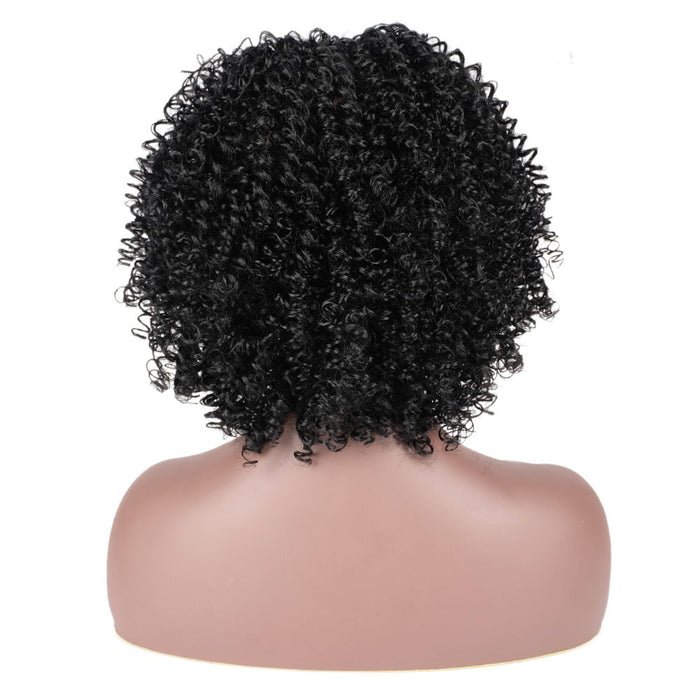 Short Curly Colored Synthetic Human Hair Wig