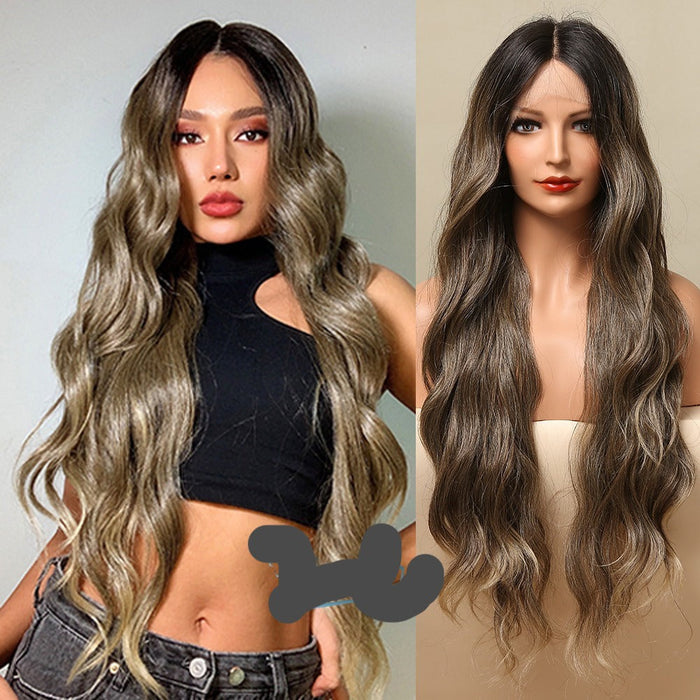 Wave T Part Front Lace Glueless Natural Human Hair Wigs