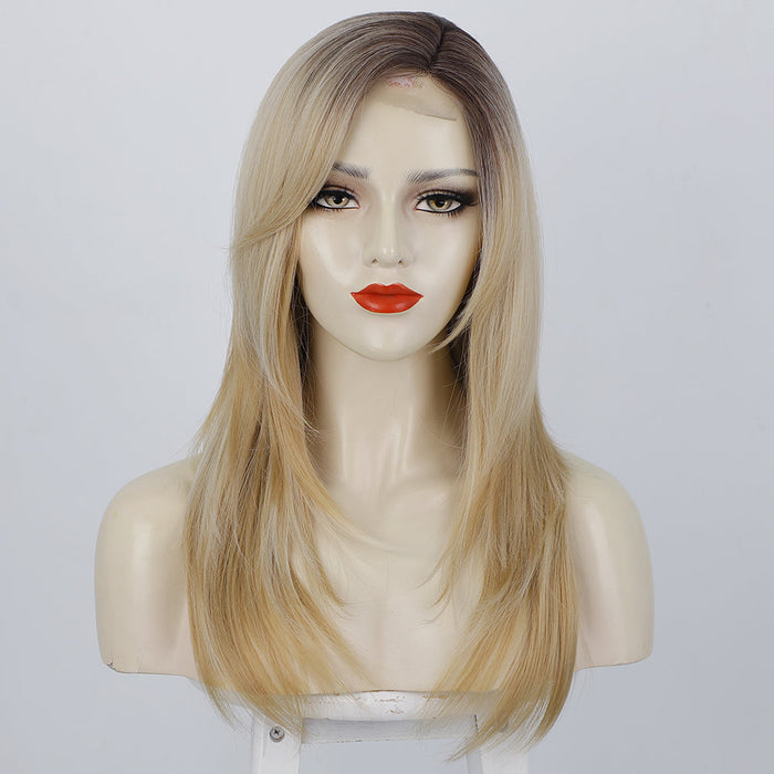 Ins Hot Long Blonde Wigs for Women Mini Lace Wig