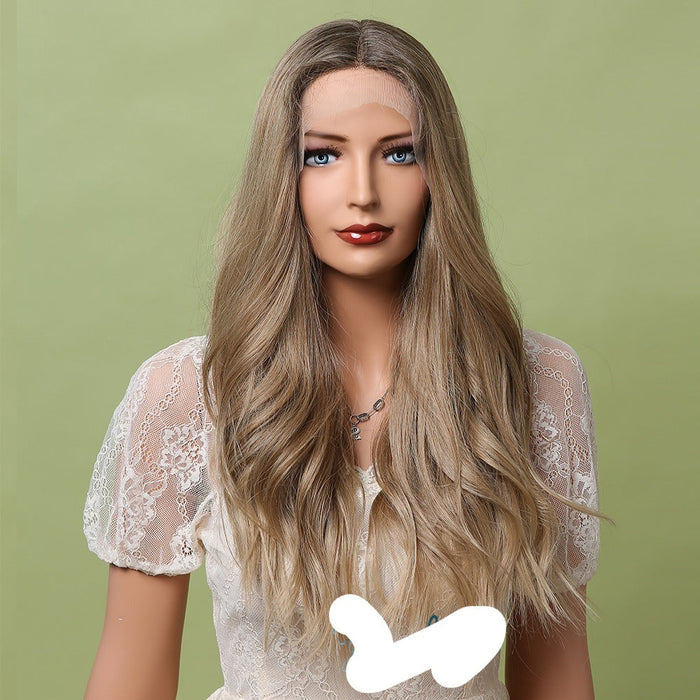 Lace Synthetic Front Wig Long Wavy Heat Resistant Human Hair Wigs