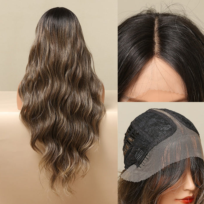 Wave T Part Front Lace Transparent Human Hair Wigs