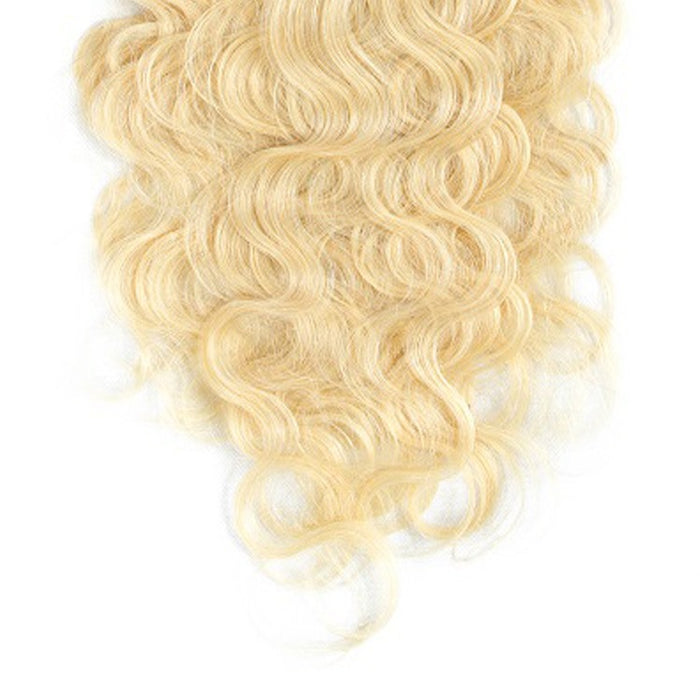 Clip in on hair extension, real clip in human hair piece blonde curly weave