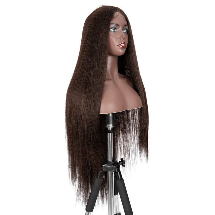 Scalp lace new straight Heat Resistant Fiber Human Hair Wigs