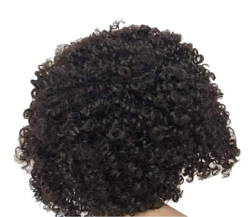 Cheap Popular Glueless Remy Curly Women's Afro Kinky Human Hair Wig