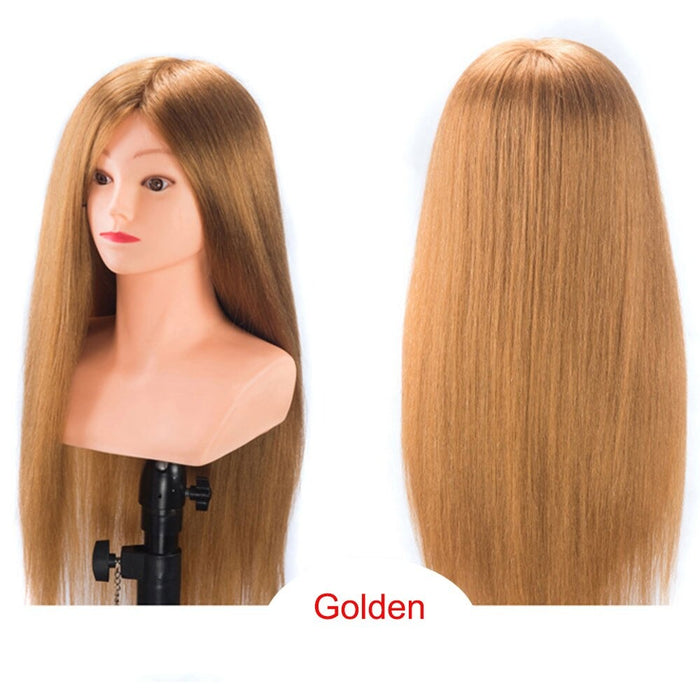 Human Hair Professional Mannequin Head With Shoulders Barber Practice Hairstyle Hairdresser Doll Training Head