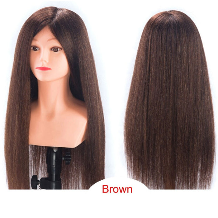 Human Hair Professional Mannequin Head With Shoulders Barber Practice Hairstyle Hairdresser Doll Training Head