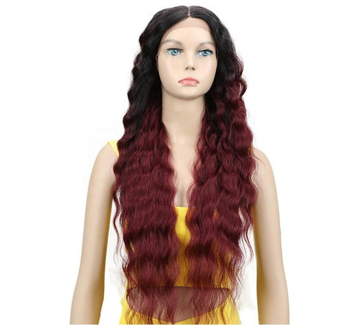 Temperature Front lace Long Curly Wavy Human Hair Wigs