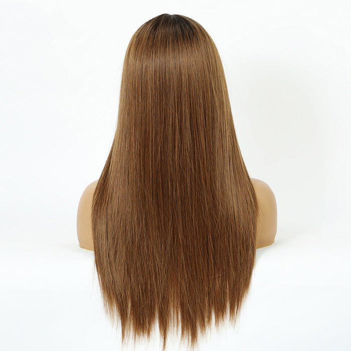 Long Straight Front Lace High Density Synthetic Heat Resistant Human Hair Wig