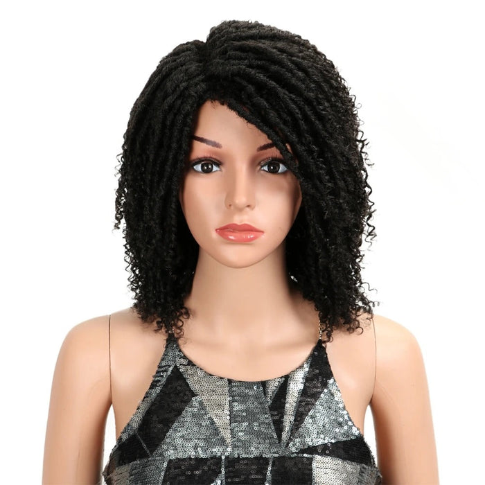 Curly Extensions Braided Fiber Curly Human Hair Wig