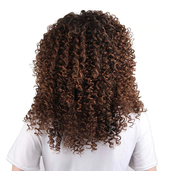 Synthetic Curly Mixed Brown Wig for Women