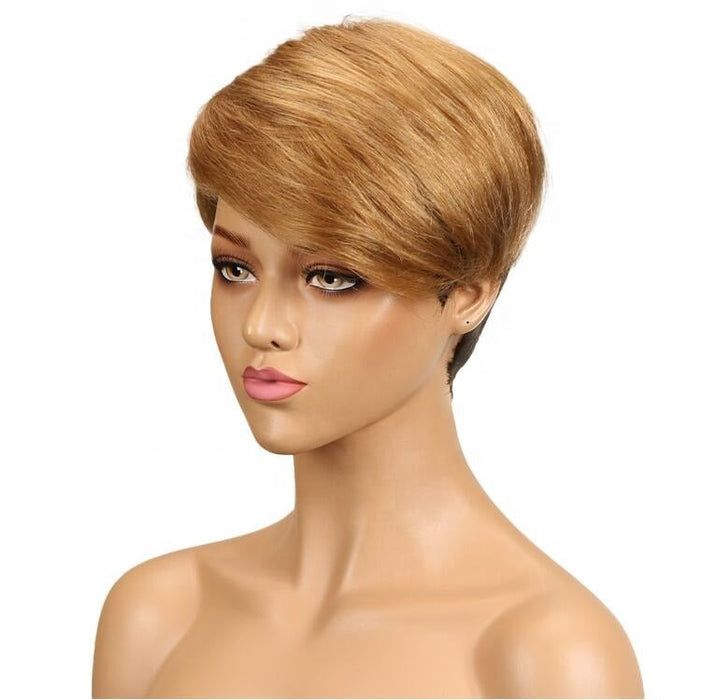 Short Bob Double Drawn Super Curly Real Pixie Cut  Human Hair Wig