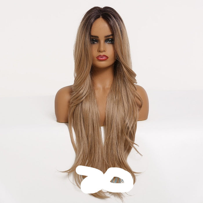 Lace Synthetic Front Wig Long Wavy Heat Resistant Human Hair Wigs