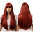 Long Silky Straight Synthetic Human Hir Wigs with Full Bangs