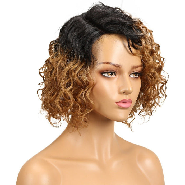 Top Quality Curly L Part Lace Human Hair Wigs