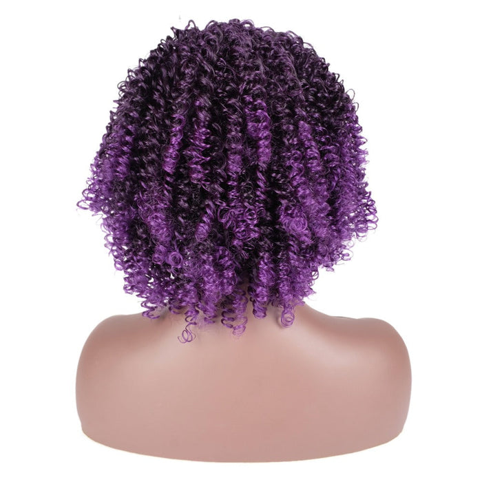 Synthetic Short Curly Without Lace Human Hair Wig